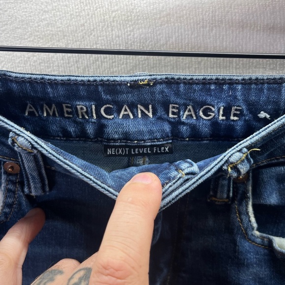 American Eagle Slim Straight Jeans Mens 28/30 Blue Stretch Denim Comfy 2386 - Picture 2 of 10